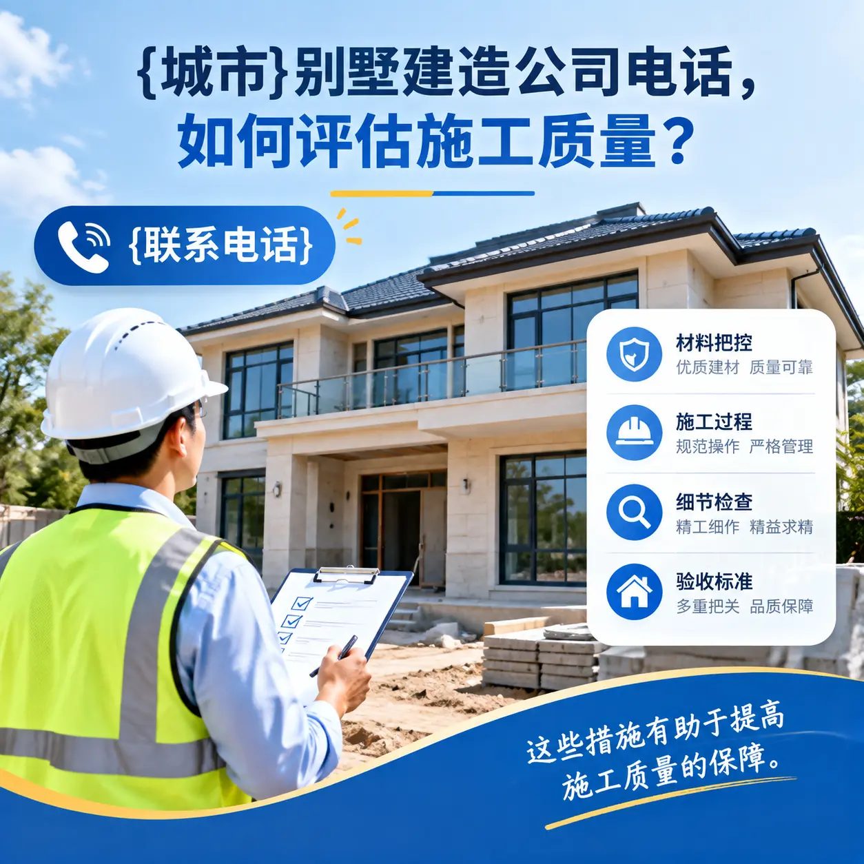 台江别墅建造公司电话,如何评估施工质量?